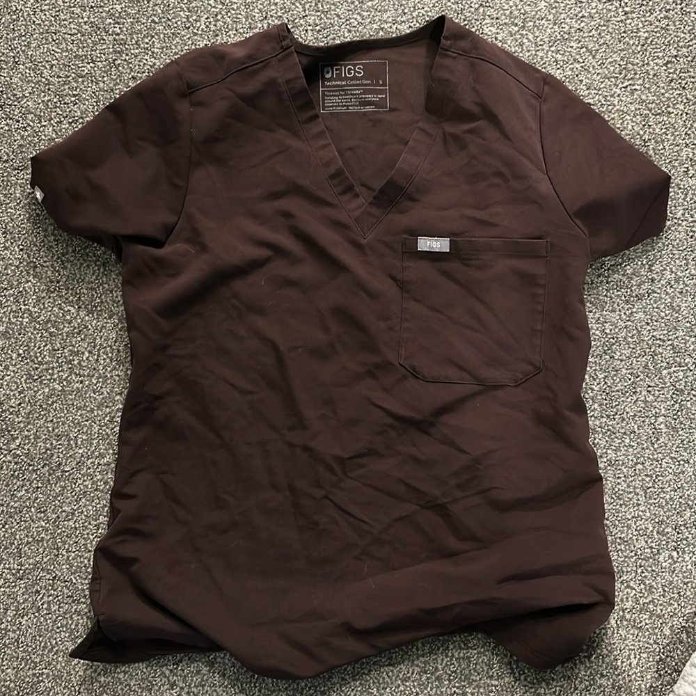 FIGS scrub top brown size S